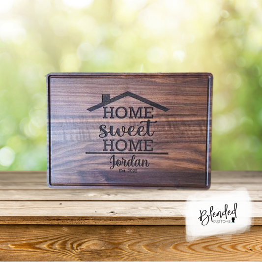Home Sweet Home Laser Engraved Cutting Board