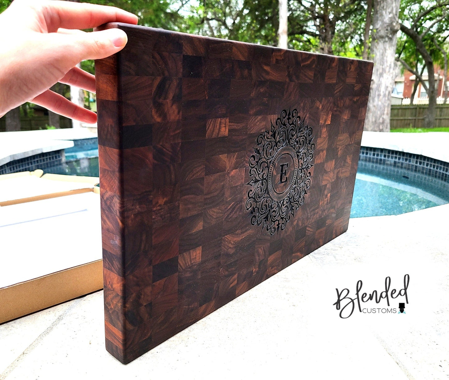 Black Walnut Laser Engraved Chopping Block