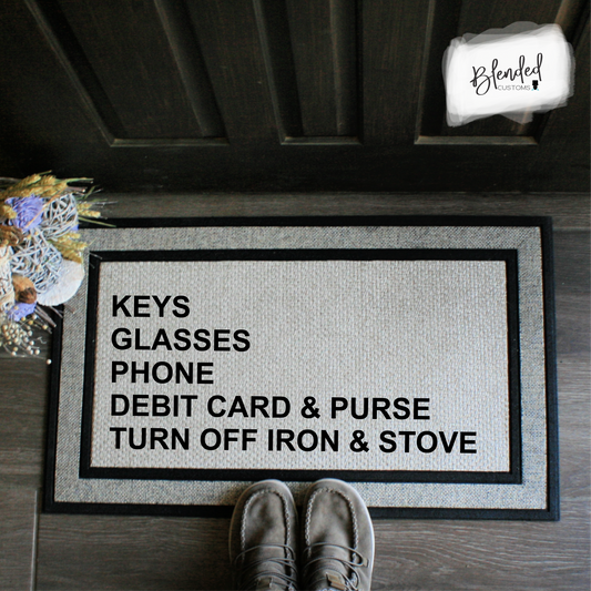 Keys, Phone, Glasses Doormat