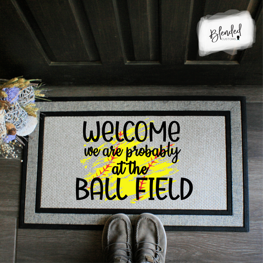 Welcome Softball Field Doormat