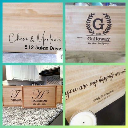 The "Name" Home -  Laser Engraved Cutting Board