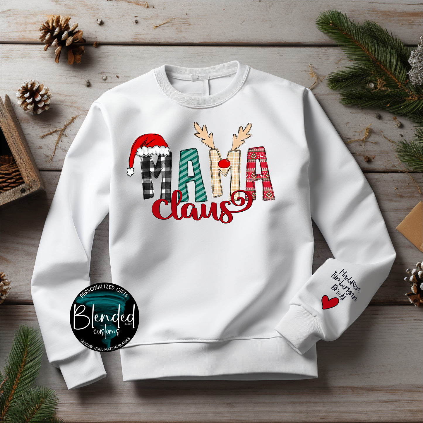 Personalized (MAMA, GIGI, MIMI, NANA, MEMA) Claus Shirt